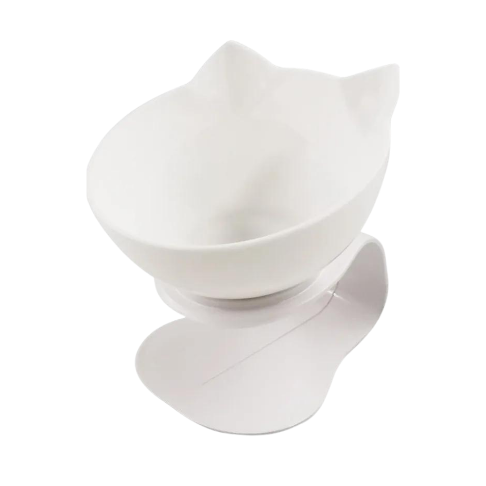 Ciotola comfort rialzata per gatti -Bianco/Singolo - Ozerty