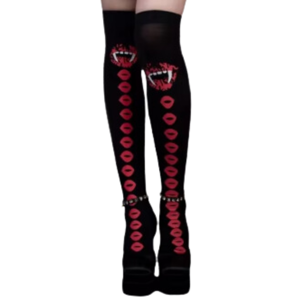 Calze Compressori con Design Festivi per Halloween -Morso di vampiro - Ozerty