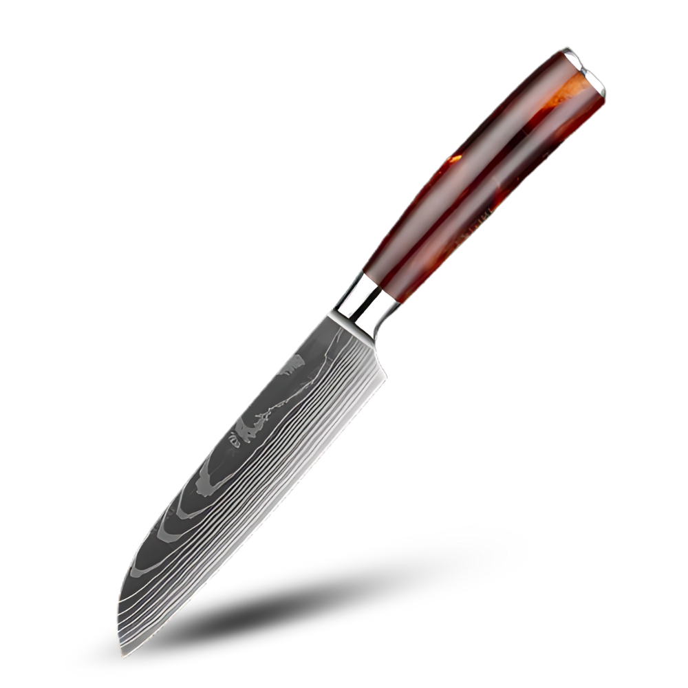 Coltelli giapponesi della serie Terra di fuoco -Coltello Santoku 12 cm - Ozerty