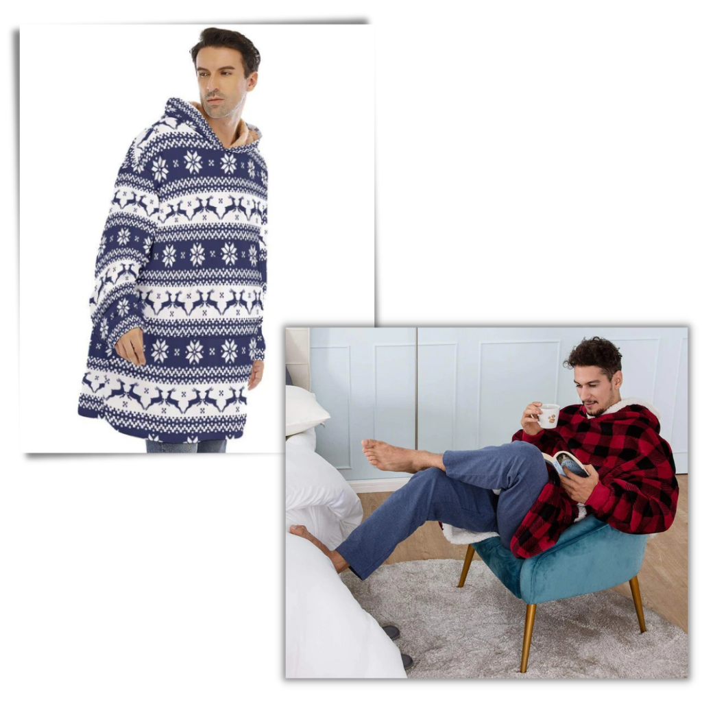 Felpa con cappuccio e coperta gigante