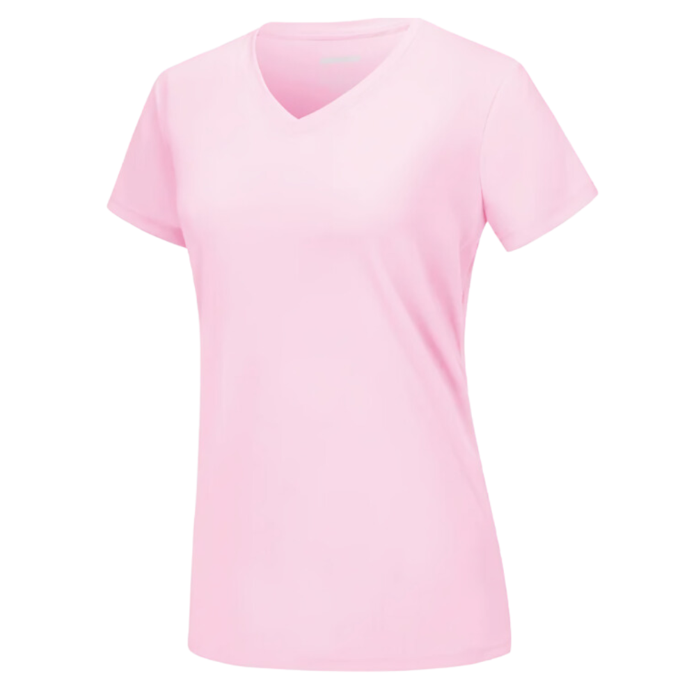 Maglia con scollo a V a raffreddamento istantaneo da donna -Rosa chiaro - Ozerty