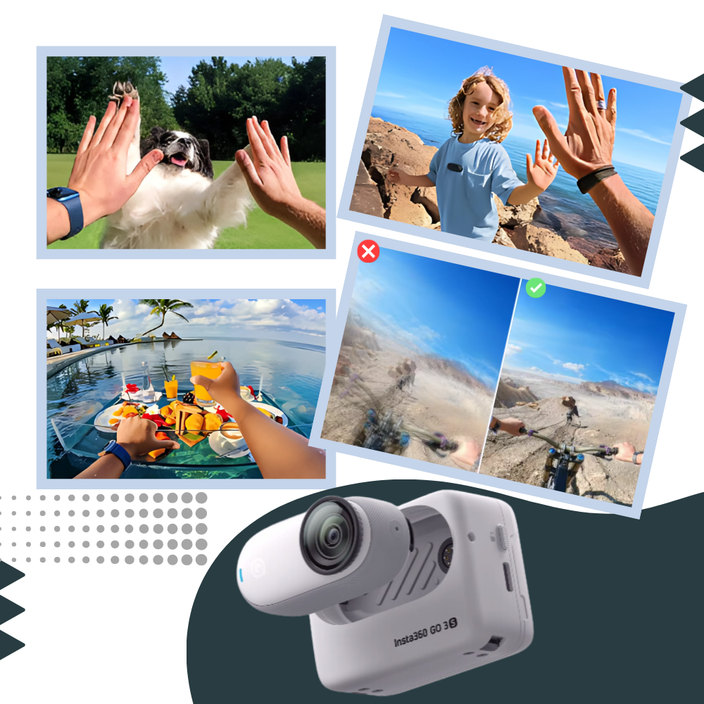 Telecamera a Mani Libere Insta360 con Montaggio Magnetico - Ozerty