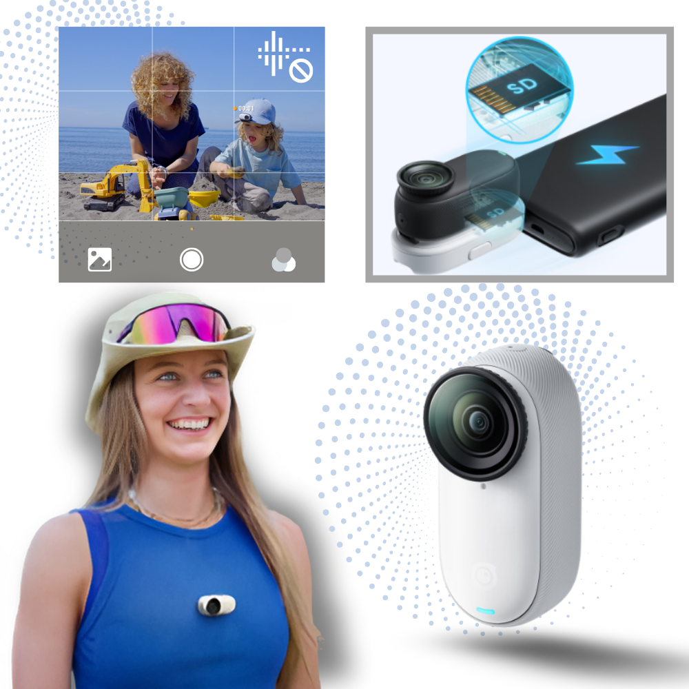 Telecamera a Mani Libere Insta360 con Montaggio Magnetico - Ozerty