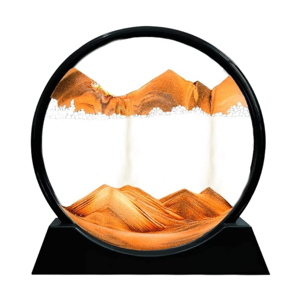 Quadro Ipnotico di Sabbia in Movimento -Arancione con cornice nera/25 x 26 cm Arancione con cornice nera/18 x 19 cm - Ozerty