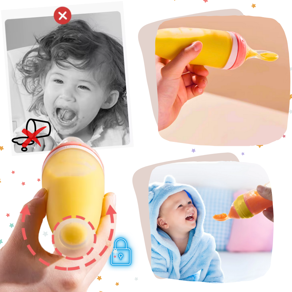 Biberon anti-perdita con cucchiaio in silicone - Ozerty