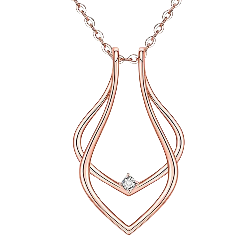 Ciondolo Porta Anelli Minimalista -Oro rosa - Ozerty