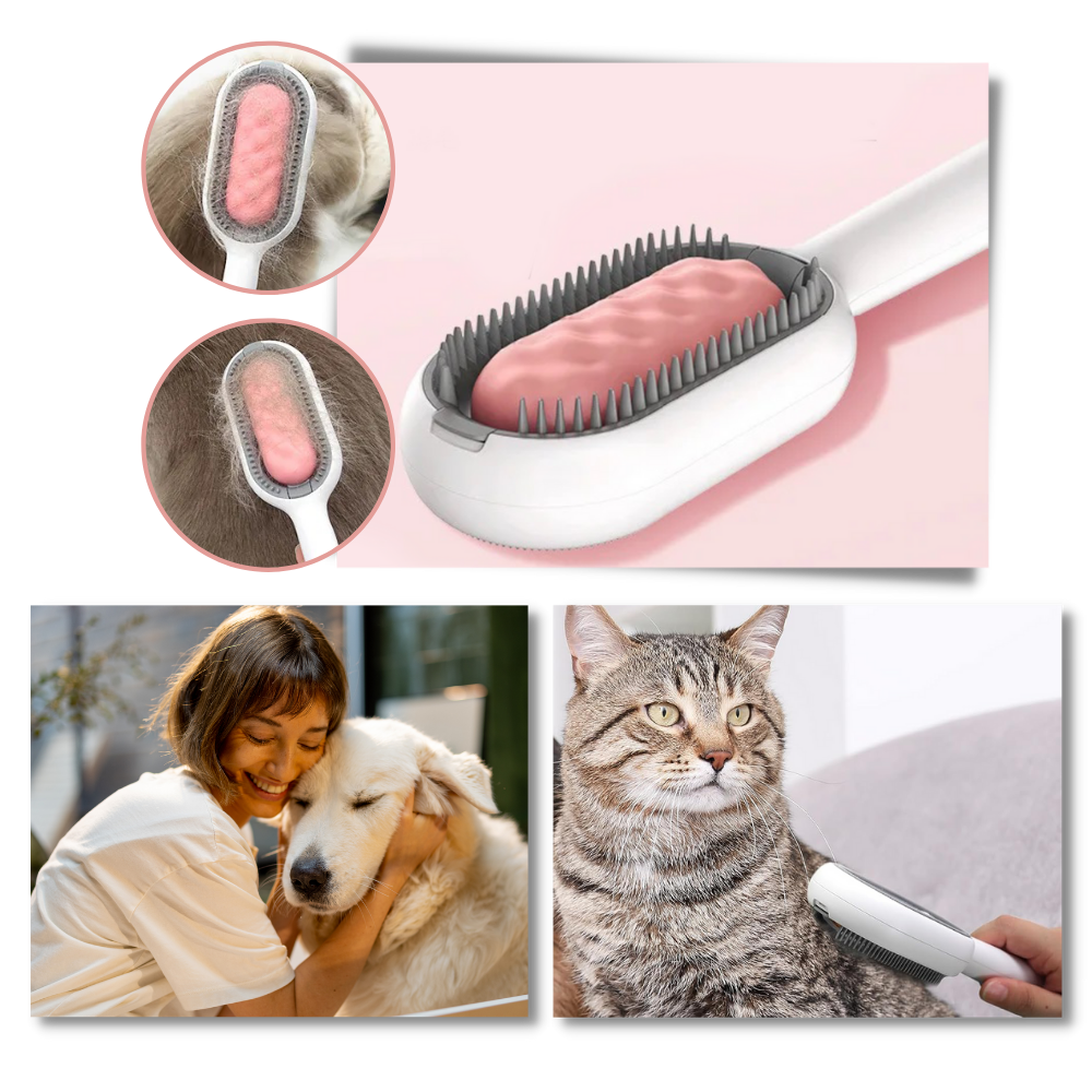 Pettine da toelettatura per animali domestici con serbatoio dell'acqua - Ozerty