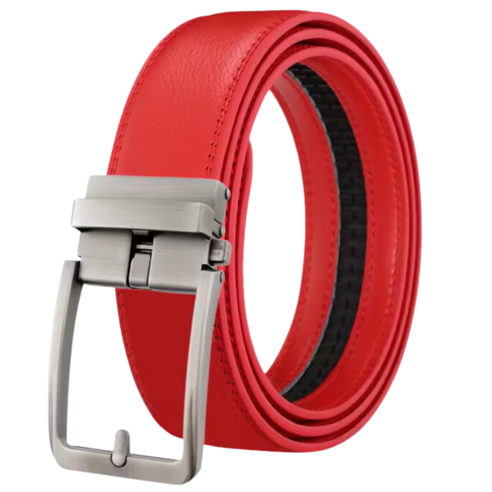 Cintura in Pelle Senza Fori -Rosso - Ozerty