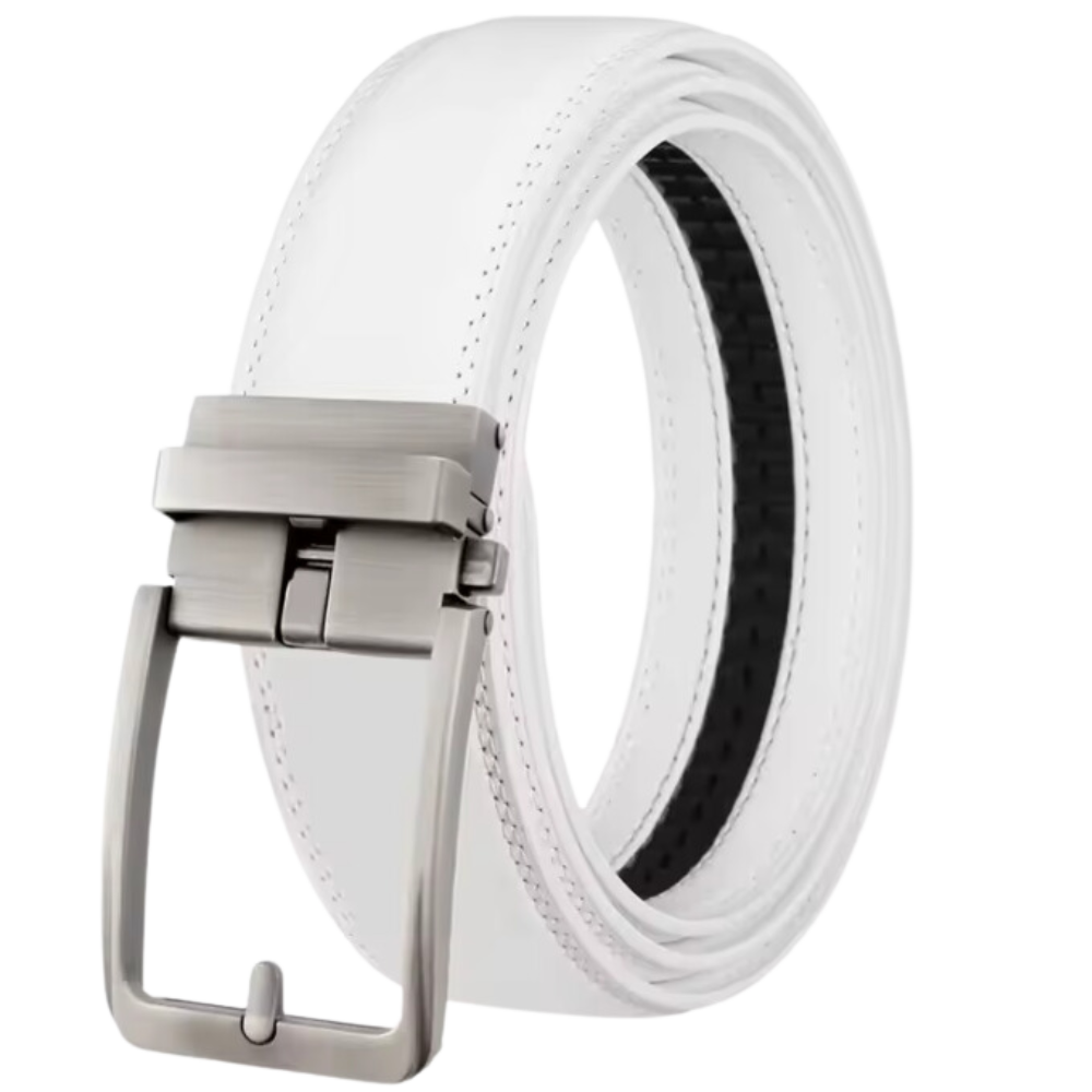 Cintura in Pelle Senza Fori -Bianco - Ozerty