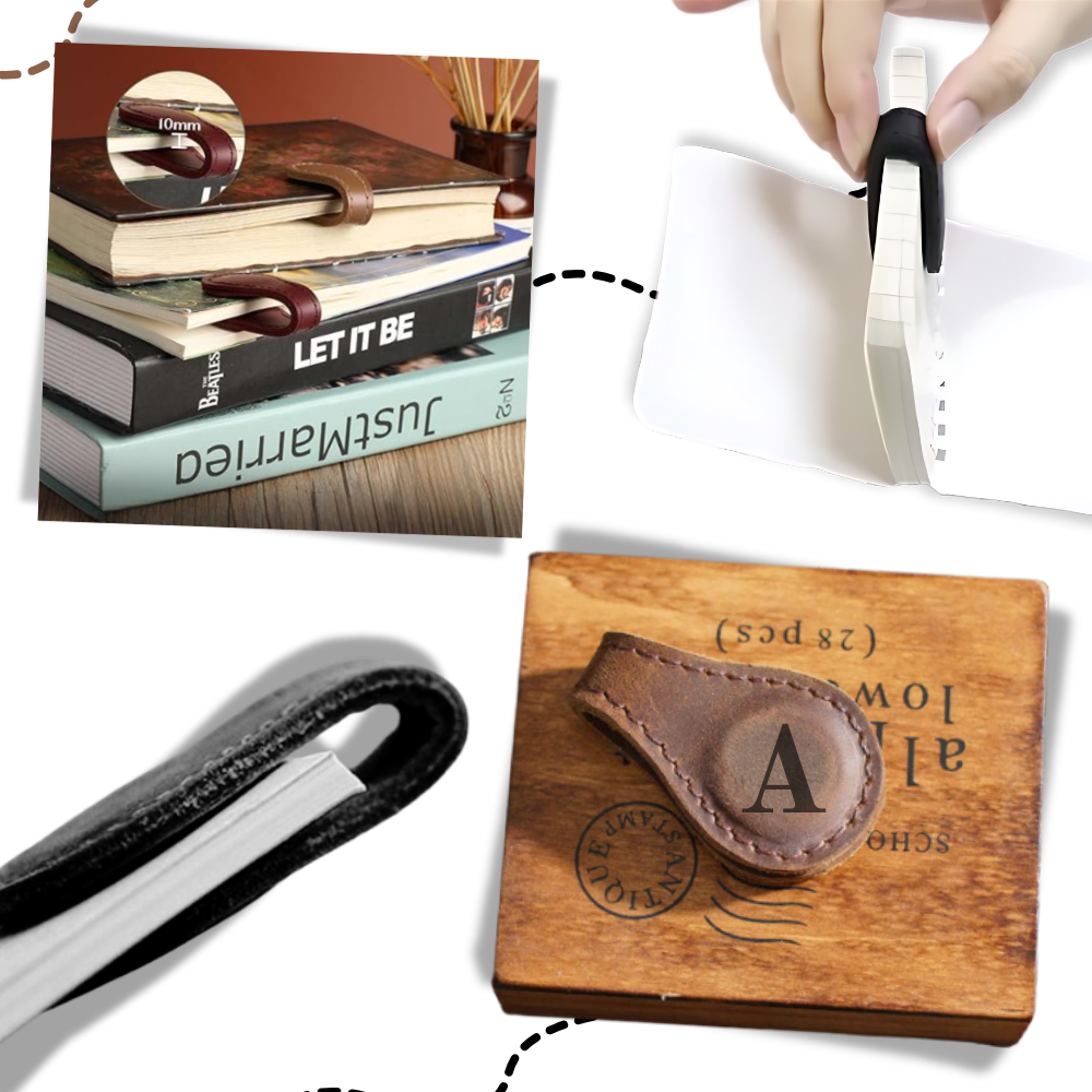 Elegante segnalibro personalizzato in pelle magnetica - Ozerty