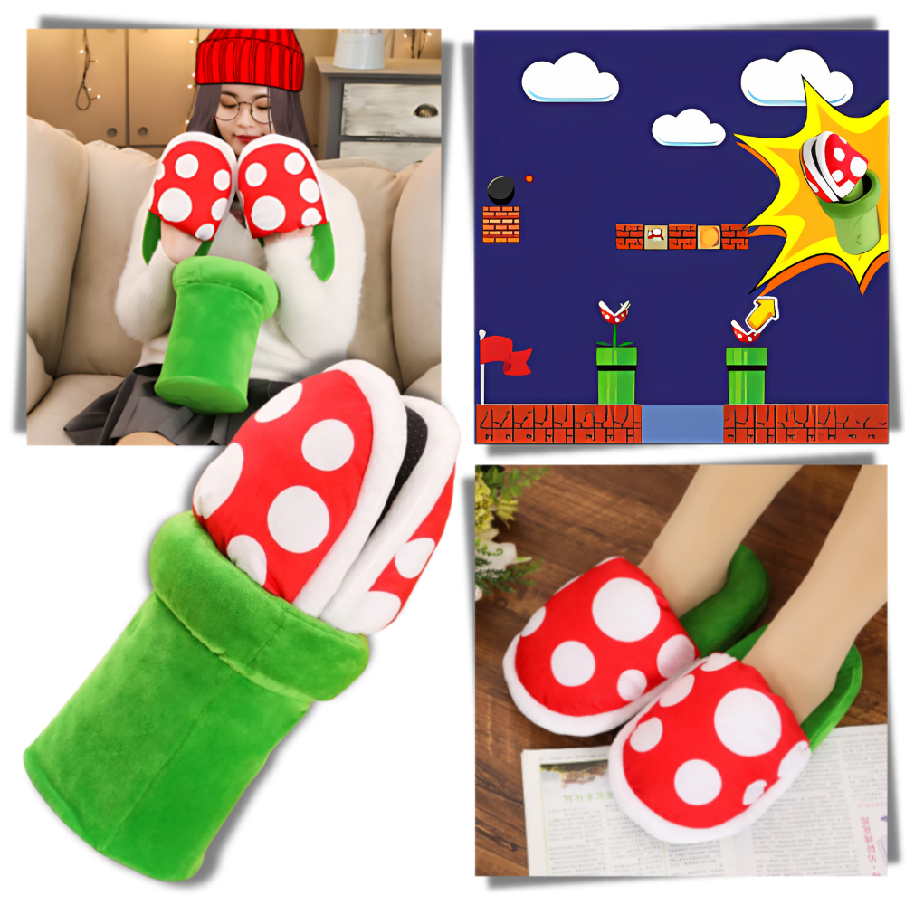 Morbide pantofole in peluche di Mario Pianta Piranha - Ozerty