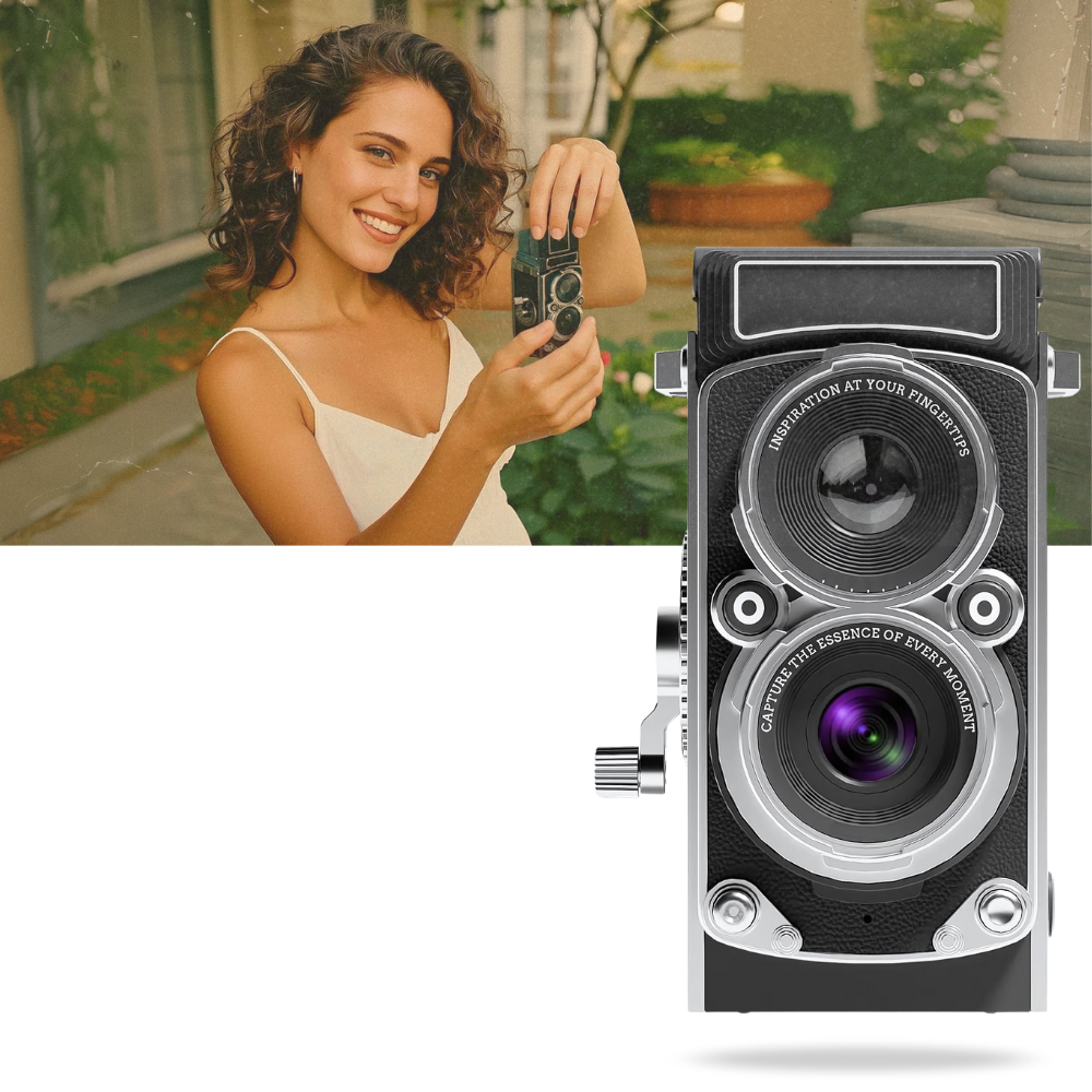 Fotocamera Reflex a Doppio Obiettivo Senza Tempo - Ozerty