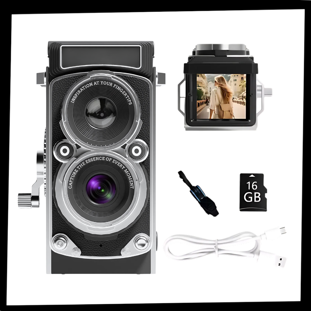 Fotocamera Reflex a Doppio Obiettivo Senza Tempo - Ozerty