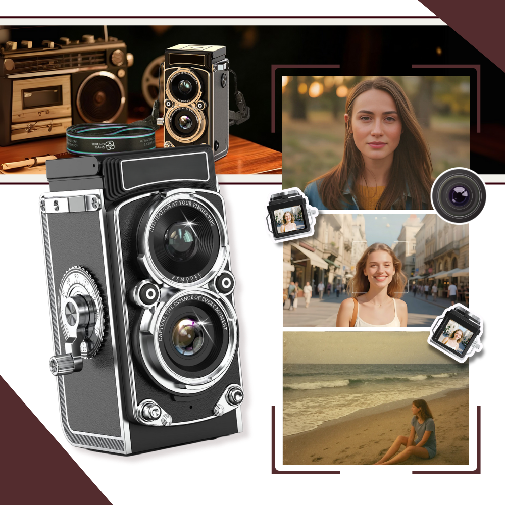 Fotocamera Reflex a Doppio Obiettivo Senza Tempo - Ozerty