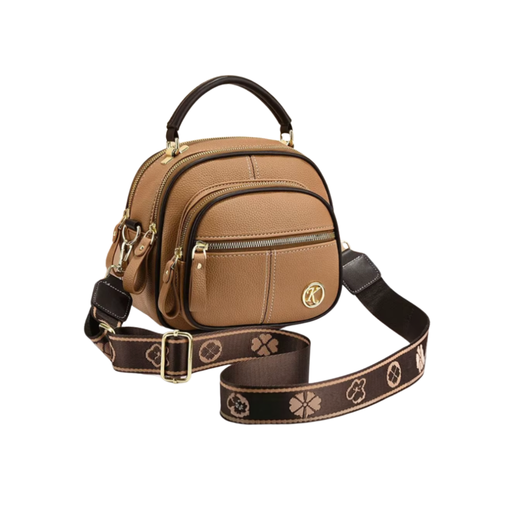 Borsa a tracolla vegana senza tempo -Cachi - Ozerty