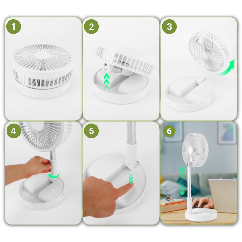 Ventilatore portatile con ricarica USB - Ozerty