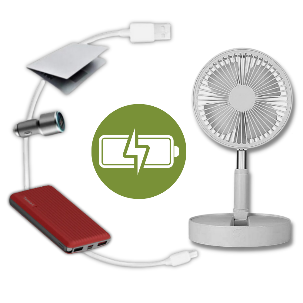 Ventilatore portatile con ricarica USB - Ozerty