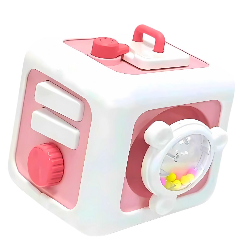 Cubo giocattolo sensoriale 6 in 1 -Rosa  - Ozerty