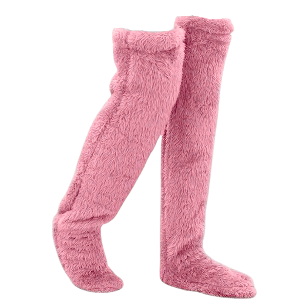 Calzini lunghi riscaldanti e morbidi -Rosa - Ozerty