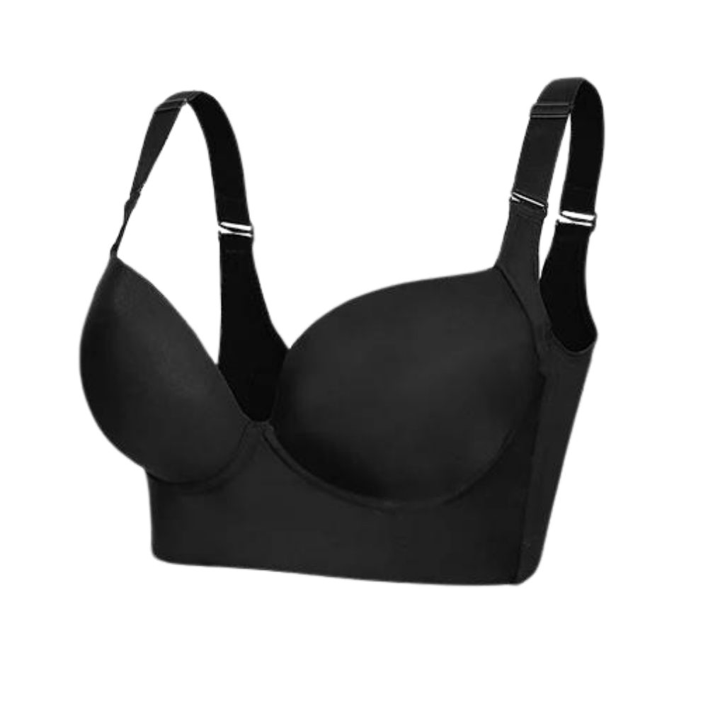 Reggiseno Modellante con Ampie Ali Laterali Integrate -Nero - Ozerty
