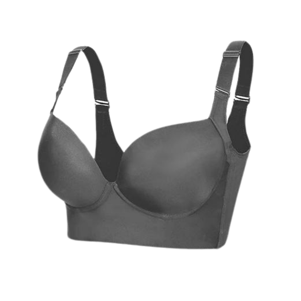 Reggiseno Modellante con Ampie Ali Laterali Integrate -Grigio - Ozerty