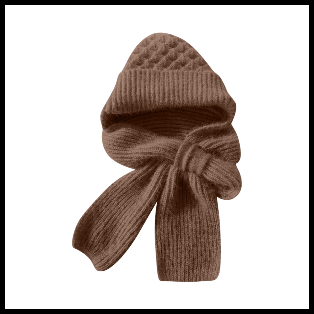 Cappello con cappuccio in maglia antivento con sciarpa e protezione per le orecchie integrate - Ozerty