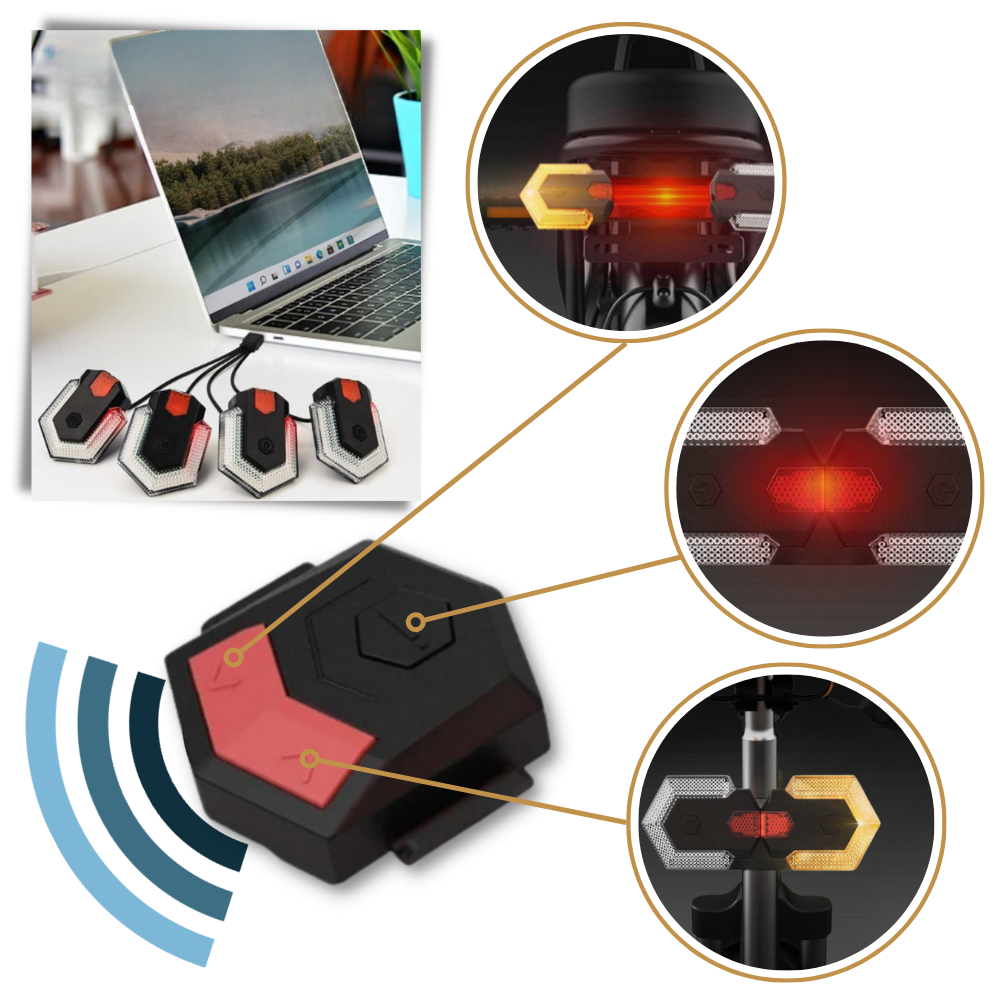 Indicatori luminosi wireless per biciclette - Ozerty