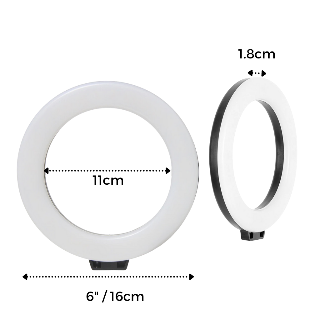 Luce ad anello a LED da 16 cm con supporto - Ozerty