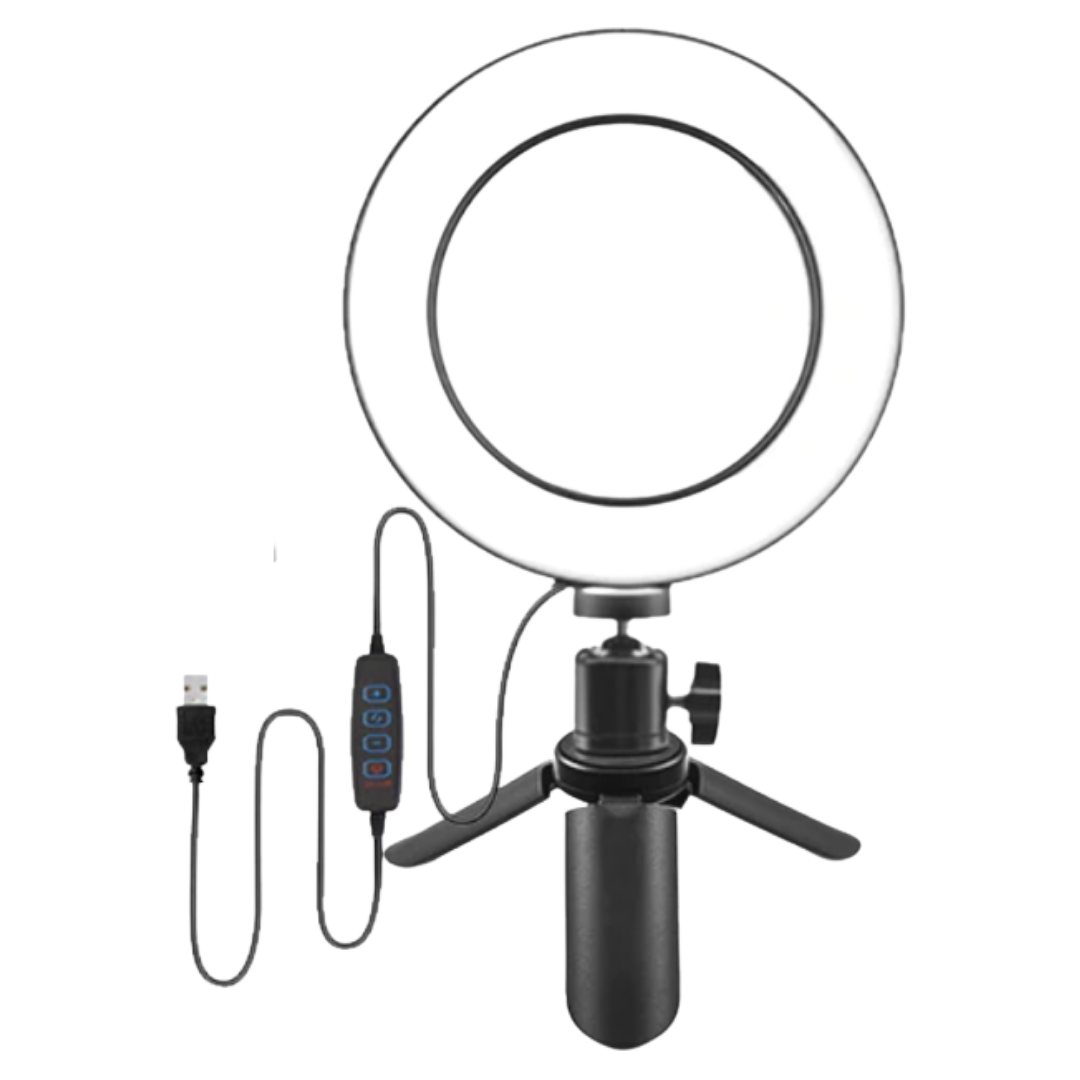 Luce ad anello a LED da 16 cm con supporto - Ozerty