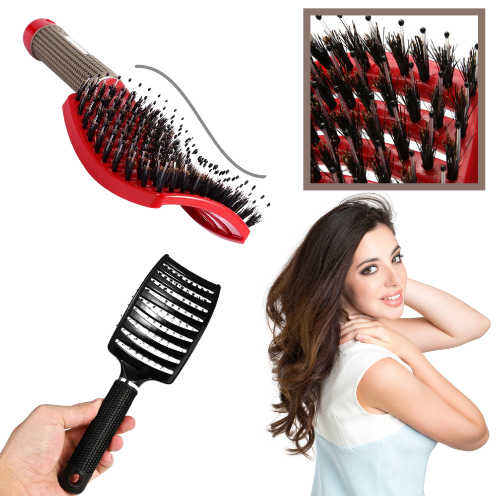 Spazzola per capelli massaggiante in setola di cinghiale