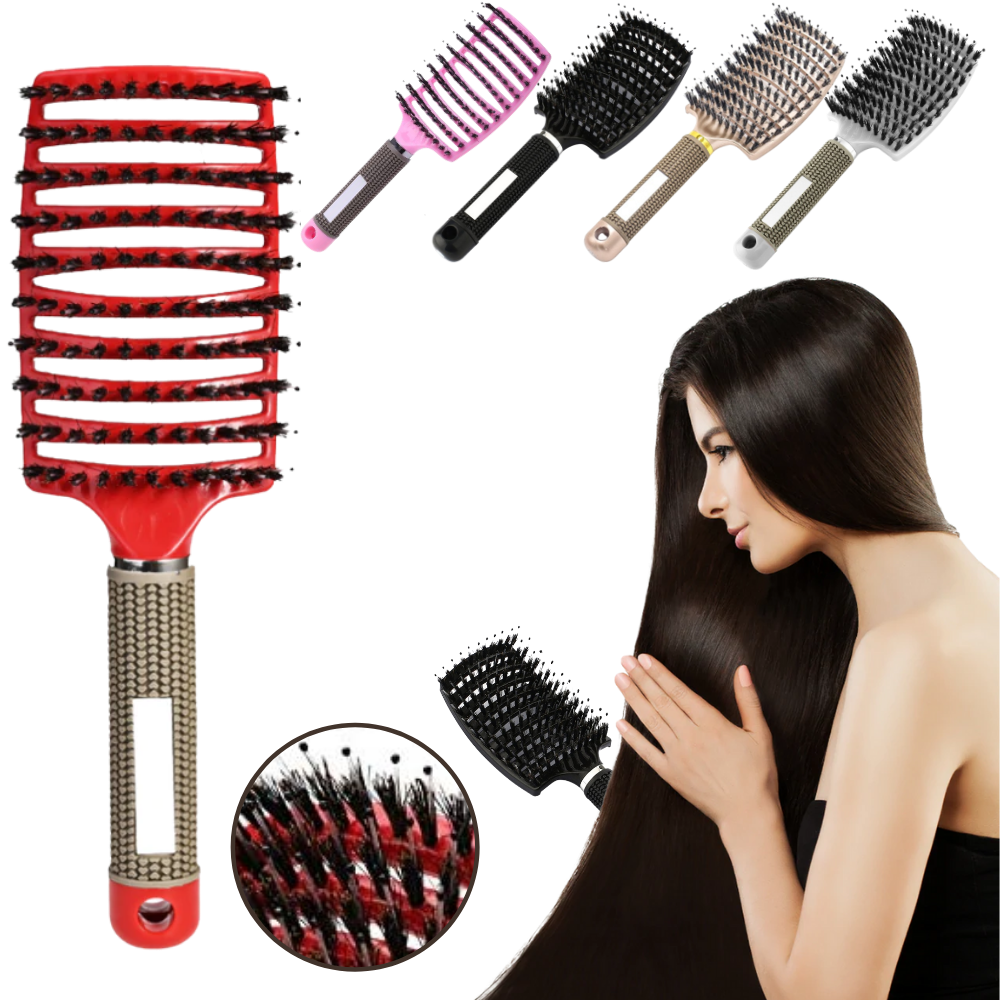 Spazzola per capelli massaggiante in setola di cinghiale - Ozerty