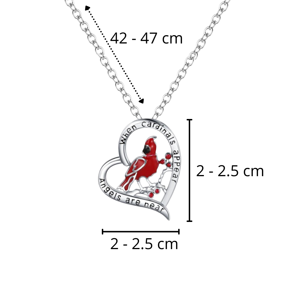 Collana con ciondolo cuore cardinale - Ozerty