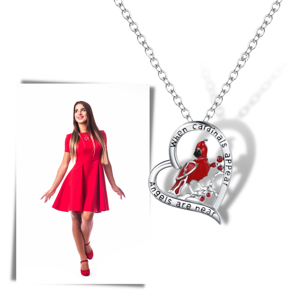 Collana con ciondolo cuore cardinale - Ozerty