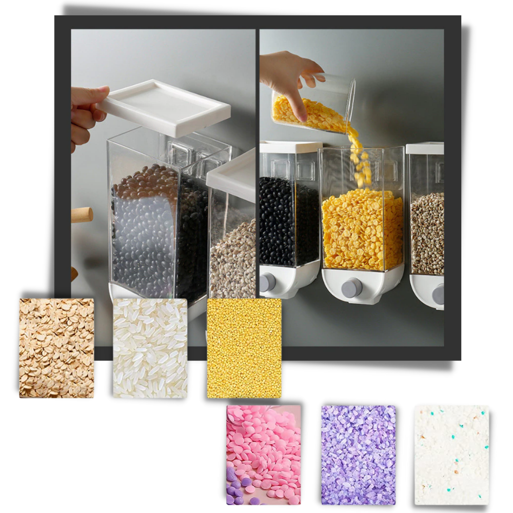 Distributore di cereali adesivo a parete