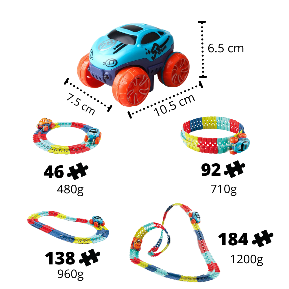 Auto ferroviaria flessibile giocattolo per bambini - Ozerty