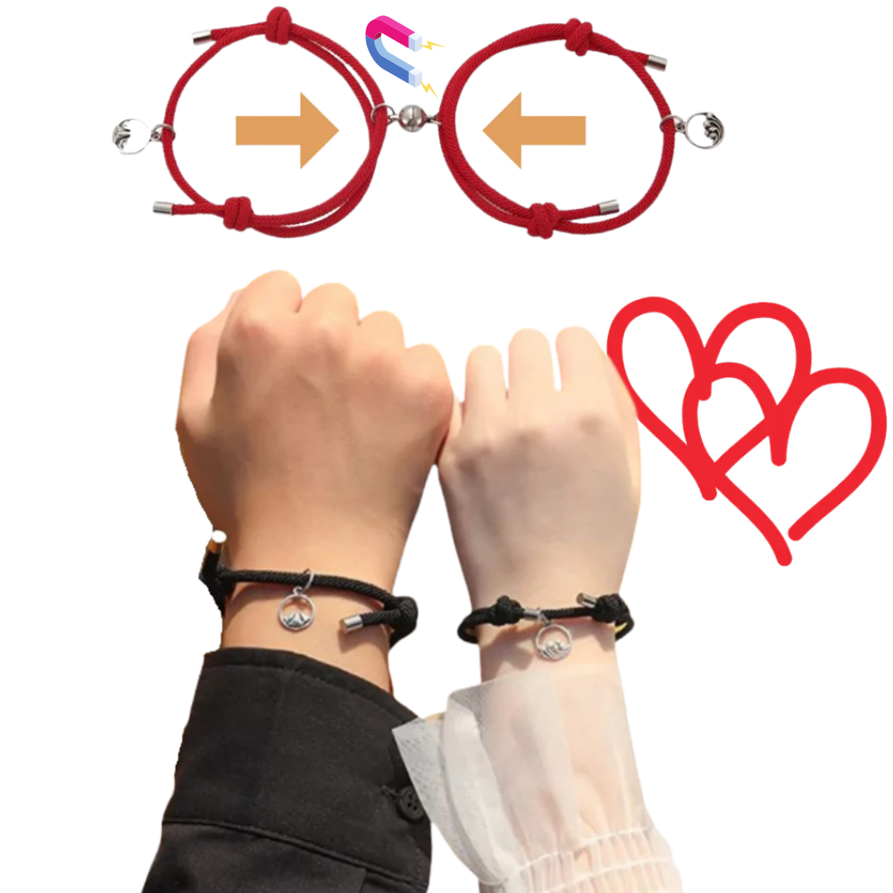 Set di 2 braccialetti magnetici per coppie - Ozerty