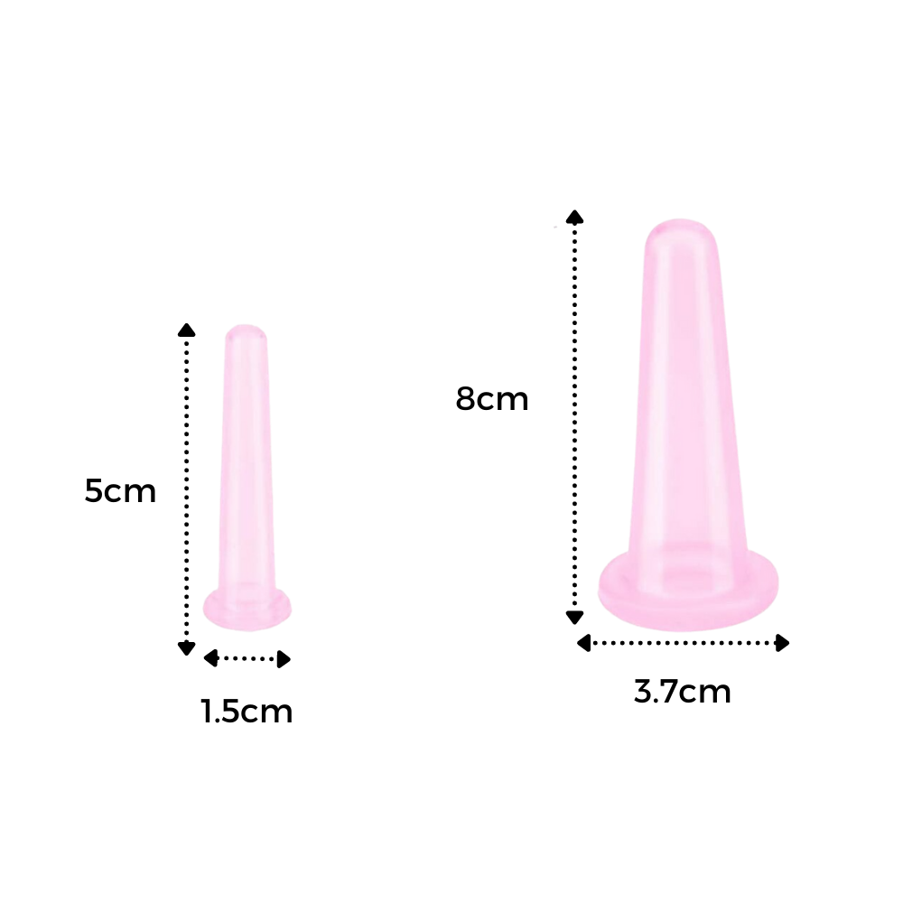 4 coppette in silicone per coppettazione per massaggio facciale - Ozerty