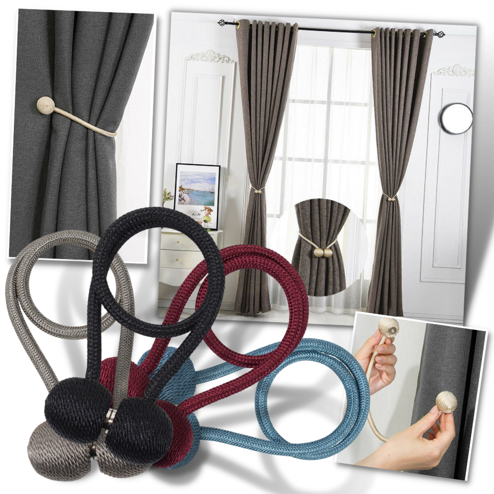 Confezione da 2 fibbie magnetiche per tende - Ozerty