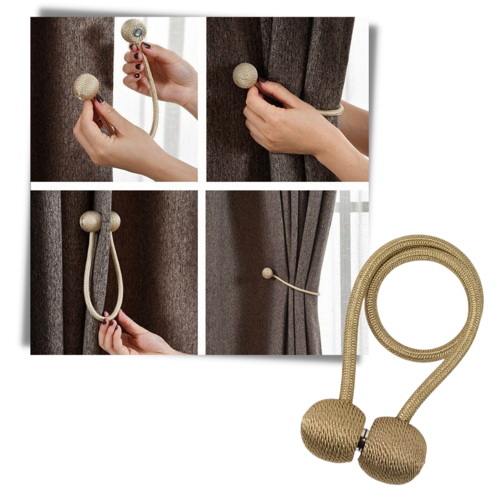 Confezione da 2 fibbie magnetiche per tende - Ozerty
