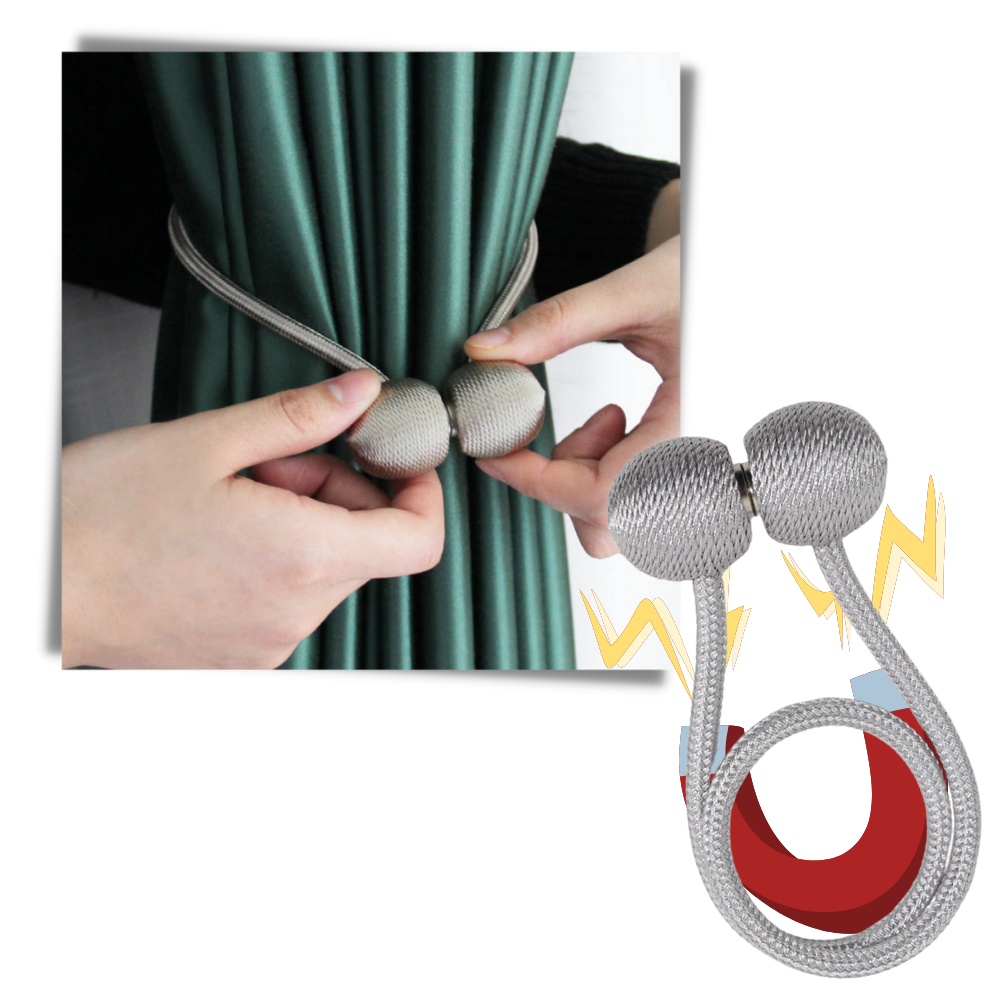 Confezione da 2 fibbie magnetiche per tende - Ozerty