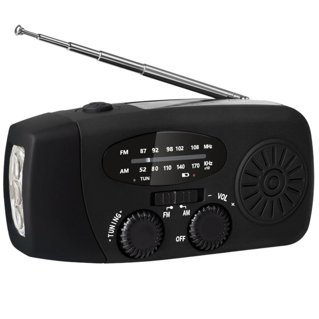 Radio d'emergenza con dinamo multifunzionale