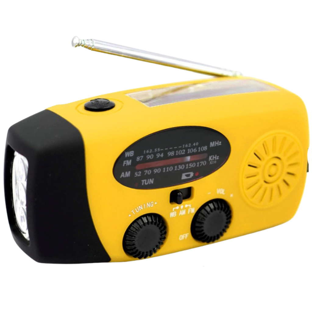 Radio d'emergenza con dinamo multifunzionale