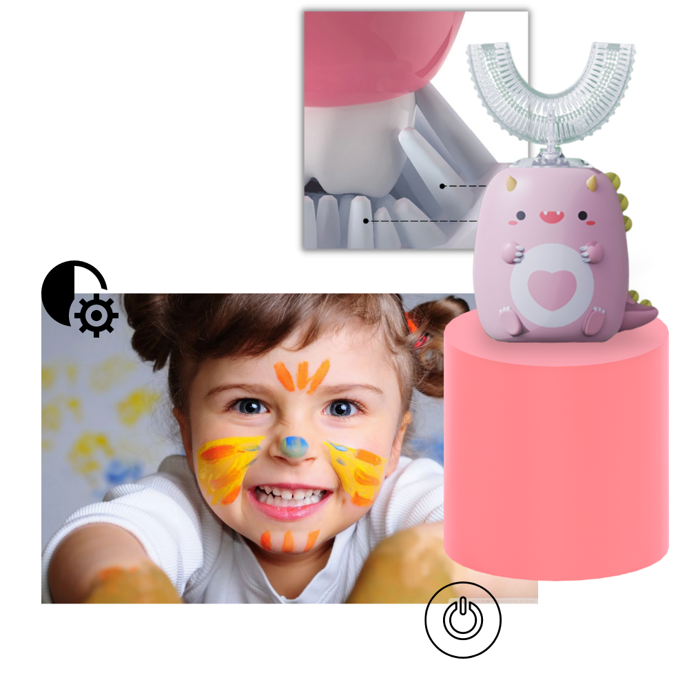 Spazzolino da denti elettrico a forma di u per bambini