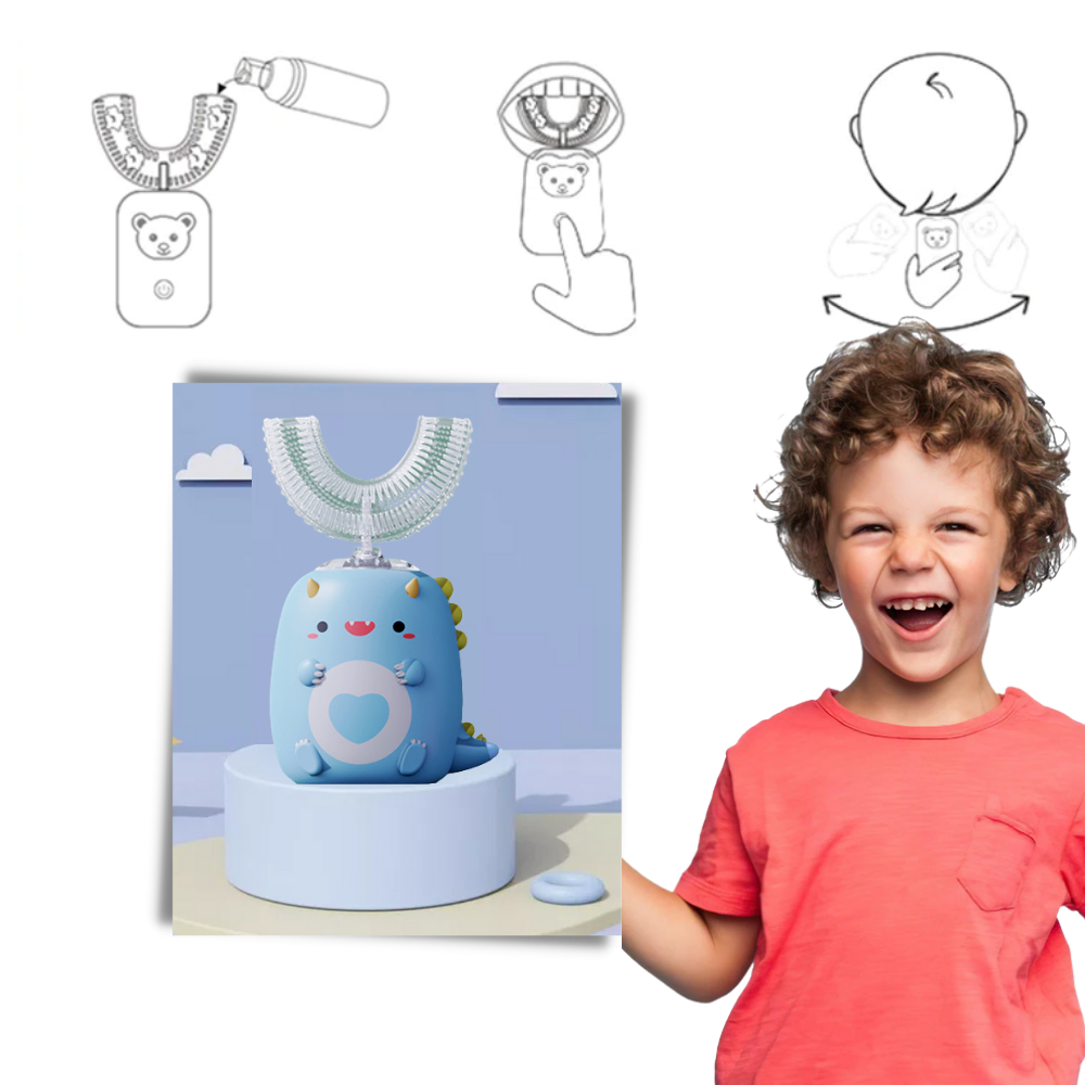 Spazzolino da denti elettrico a forma di u per bambini