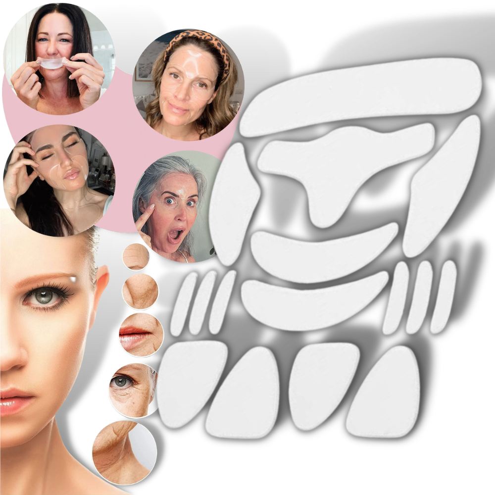 16 Pezzi di cerotti antirughe in silicone per il viso - Ozerty