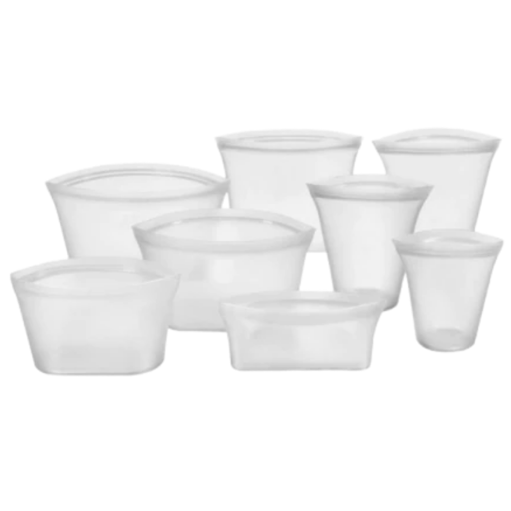 Confezione da 8 sacchetti in silicone per alimenti riutilizzabili