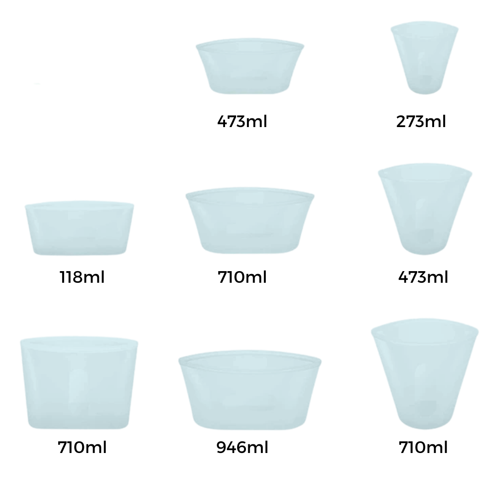 Confezione da 8 sacchetti in silicone per alimenti riutilizzabili - Ozerty