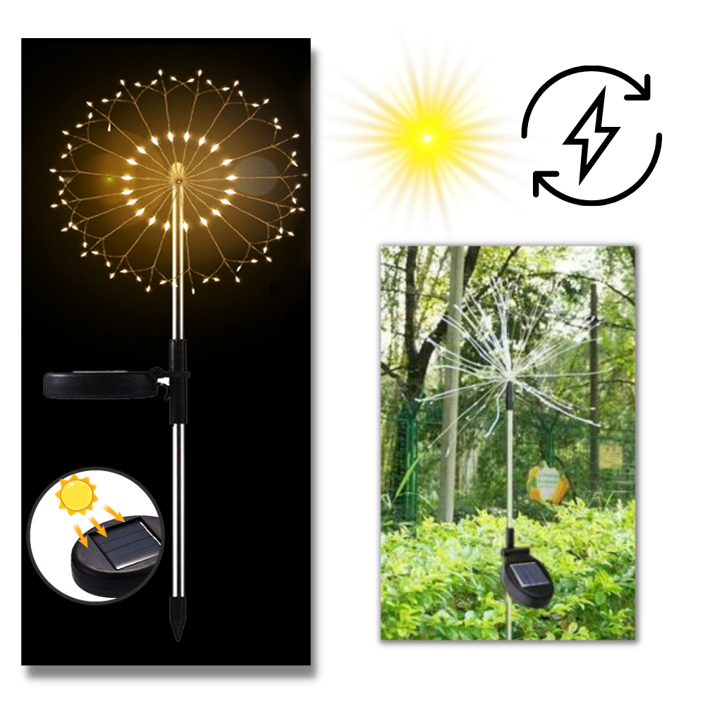 Luci elettriche del giardino a fuoco d'artificio