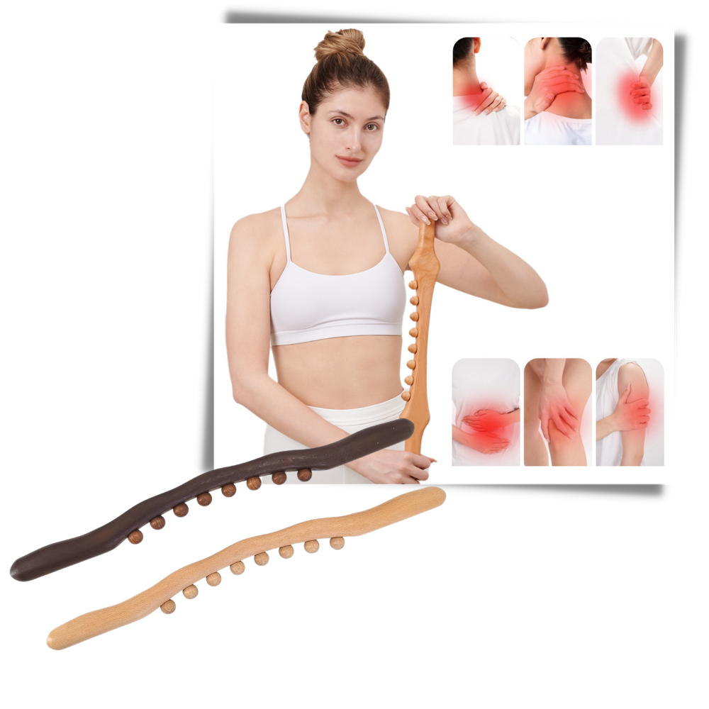 Massaggiatore muscolare in legno naturale - Ozerty