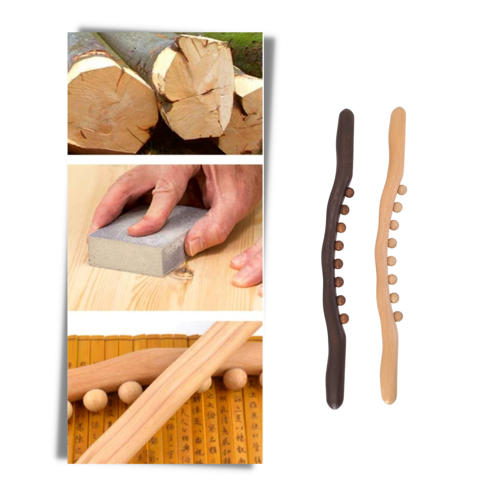 Massaggiatore muscolare in legno naturale - Ozerty